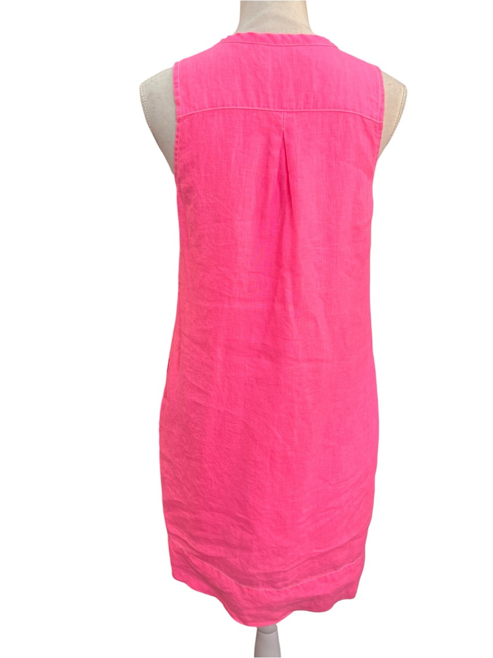 Tommy Bahama Pink Linen Shift Dress Sleeveless Pockets Lined Size Small - Picture 4 of 10